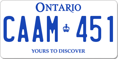 ON license plate CAAM451