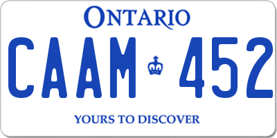 ON license plate CAAM452