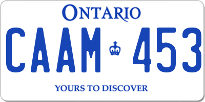 ON license plate CAAM453