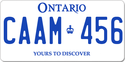 ON license plate CAAM456