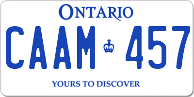 ON license plate CAAM457