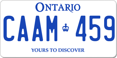 ON license plate CAAM459