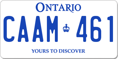 ON license plate CAAM461