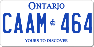 ON license plate CAAM464