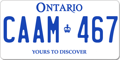 ON license plate CAAM467