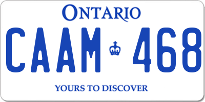 ON license plate CAAM468