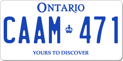 ON license plate CAAM471