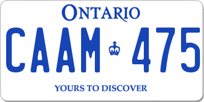 ON license plate CAAM475