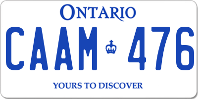 ON license plate CAAM476