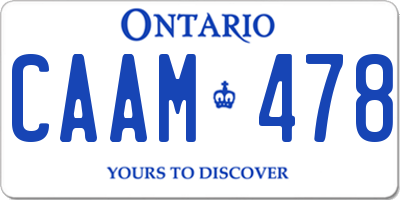 ON license plate CAAM478