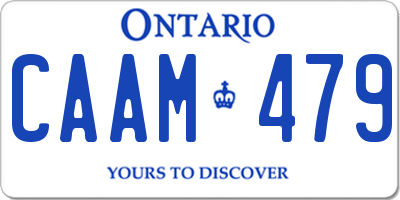 ON license plate CAAM479