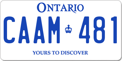 ON license plate CAAM481