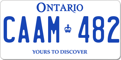 ON license plate CAAM482