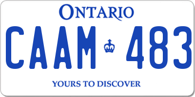 ON license plate CAAM483