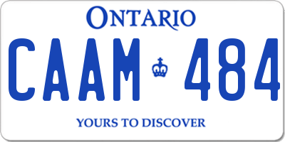 ON license plate CAAM484