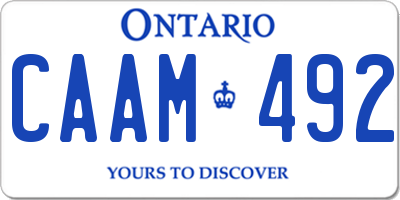 ON license plate CAAM492