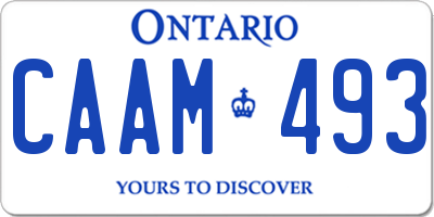 ON license plate CAAM493