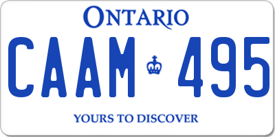 ON license plate CAAM495