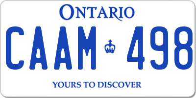 ON license plate CAAM498