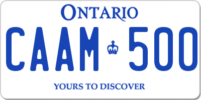 ON license plate CAAM500