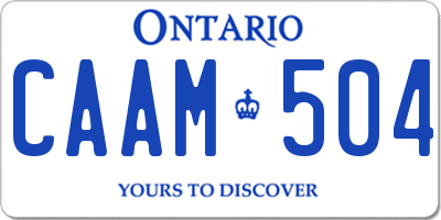 ON license plate CAAM504