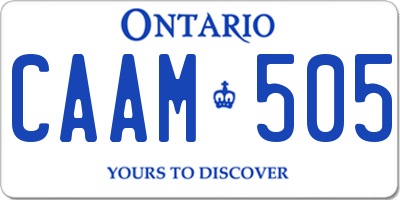 ON license plate CAAM505