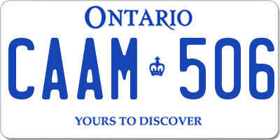 ON license plate CAAM506