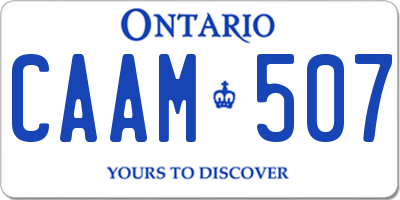 ON license plate CAAM507