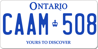 ON license plate CAAM508