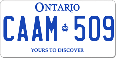 ON license plate CAAM509