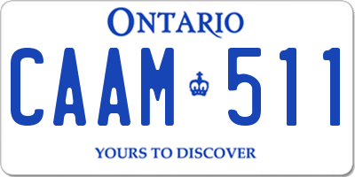 ON license plate CAAM511