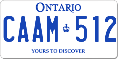 ON license plate CAAM512