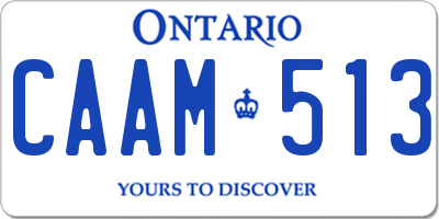 ON license plate CAAM513