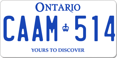 ON license plate CAAM514