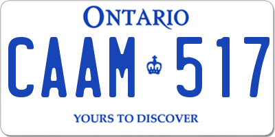 ON license plate CAAM517