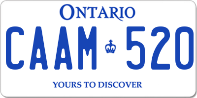 ON license plate CAAM520