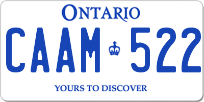 ON license plate CAAM522