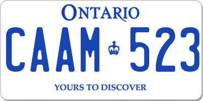 ON license plate CAAM523