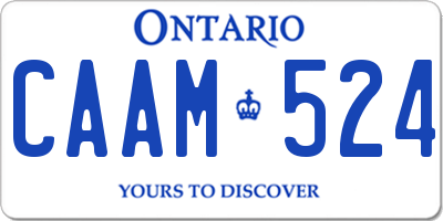 ON license plate CAAM524