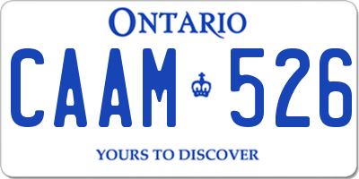 ON license plate CAAM526