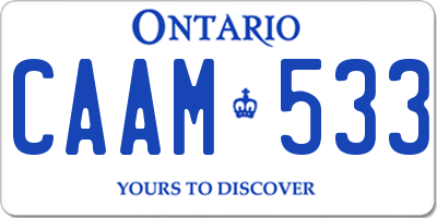 ON license plate CAAM533