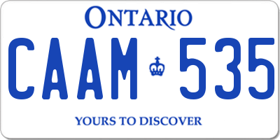 ON license plate CAAM535