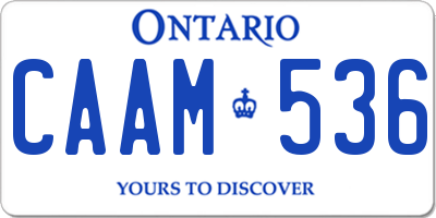 ON license plate CAAM536