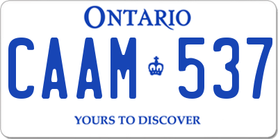 ON license plate CAAM537