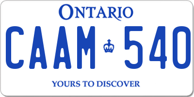 ON license plate CAAM540