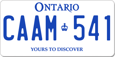 ON license plate CAAM541