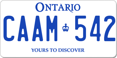 ON license plate CAAM542