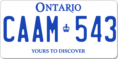 ON license plate CAAM543