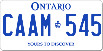 ON license plate CAAM545