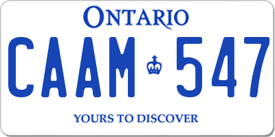 ON license plate CAAM547